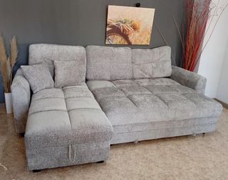 Sofa Chaisselongue Nuevo con Cama y Arcon