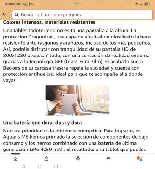 BQ Aquaris M8 2GB funda/cristal