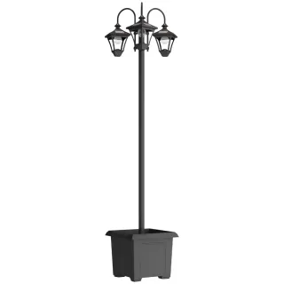 Farola Solar Exterior Jardín Macetero 3 Luces