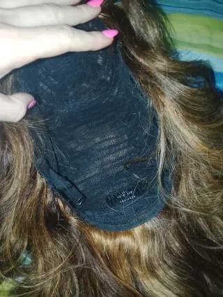 Peluca cabello natural humano castaño