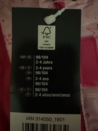 Chaqueta de ski rosa para niña