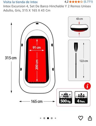 Barco Hinchable Intex Excursion 4 ,+ Remos