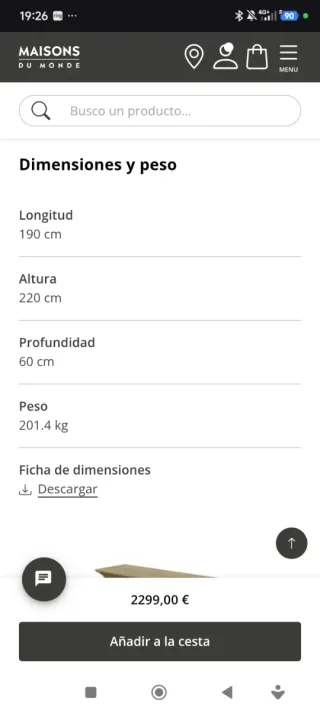 Armario color beige y marrón/ mango y acacia