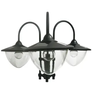 Farol Solar Jardín LED Negro