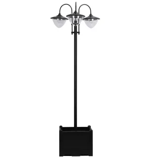 Farol Solar Jardín LED Negro