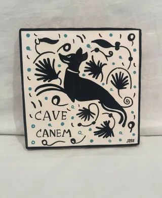 Placa decorativa Cave Canem .medidas 15 x 15