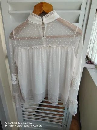 Top pizzo donna manica lunga