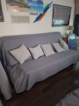 Sofá Cama Gris Tela