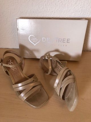 Sandalias Desirée Piel Beige/Oro