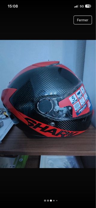 Casco Shark Carbon Negro/Rojo