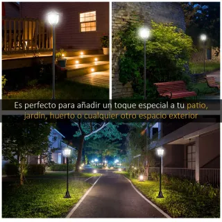 Farola Solar Jardín Negra