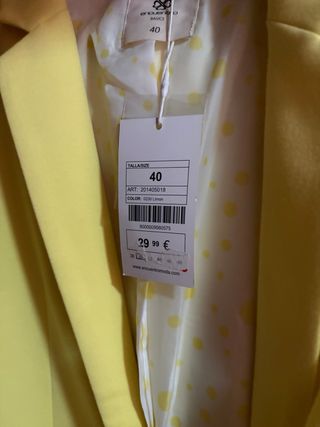 Chaqueta de vestir amarilla Talla M