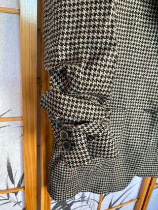 Americana Zara Cuadros Beige y Negro Talla M