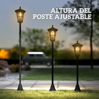 2 Farolas Solares Jardín Ajustables