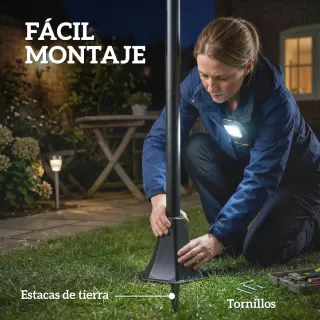 2 Farolas Solares Jardín Ajustables