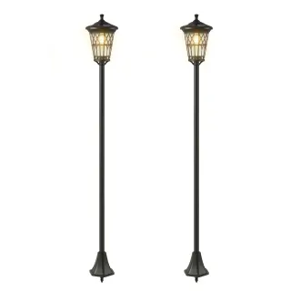 2 Farolas Solares Jardín Ajustables