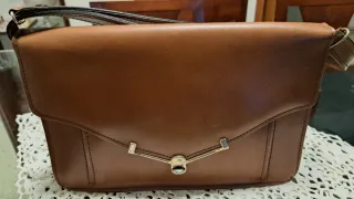 Bolso vintage cuero marrón