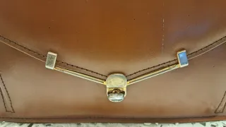 Bolso vintage cuero marrón