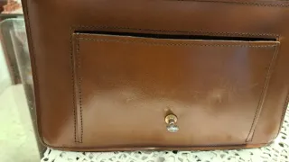 Bolso vintage cuero marrón