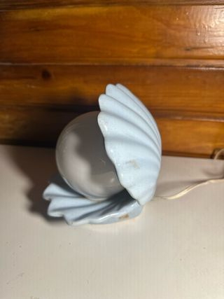 Lámpara Vintage Concha Azul Cerámica