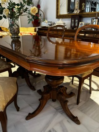 Mesa extensible madera con 4 sillas