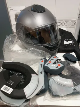 Casco Moto Modular Crivit Talla XL Gris