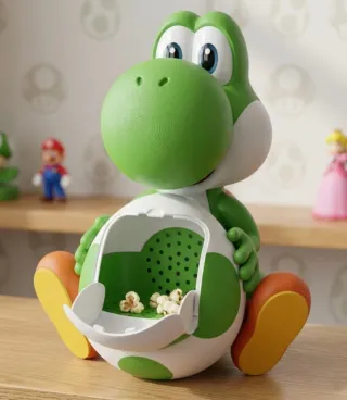 Palomitero Yoshi impreso en tresD