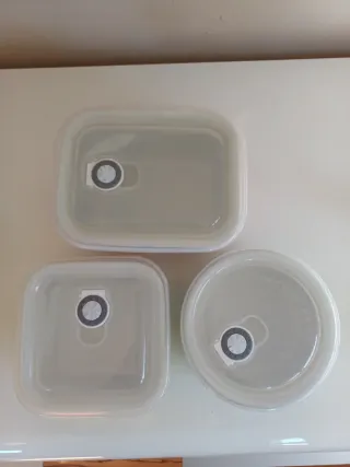 Set 3 Tupper Cerámica con Tapa de plástico