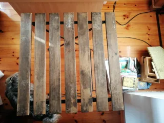 Mesa jardín madera y hierro plegable