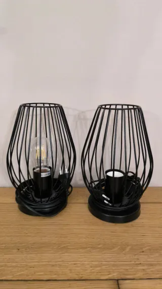 2 Lámparas de Mesa Negras