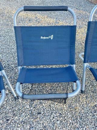 4 Sedie Pieghevoli Blu da Spiaggia