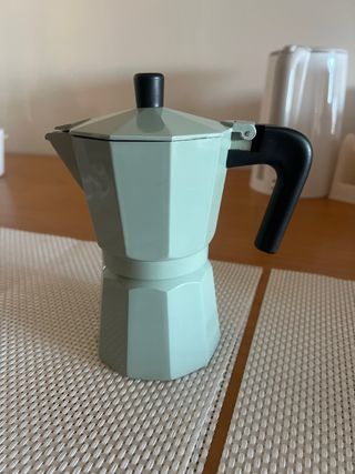 Cafetera italiana color verde menta