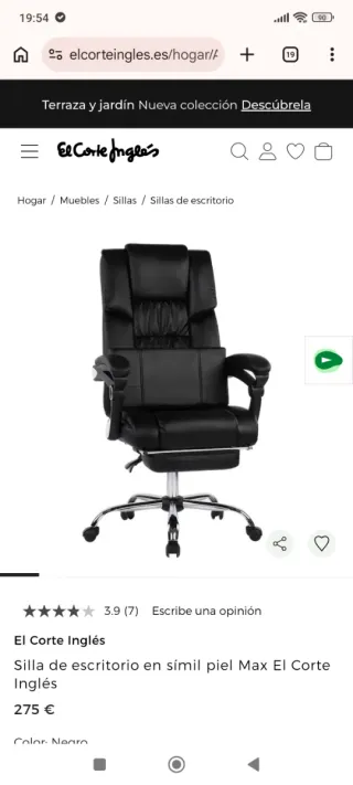 Silla de oficina ergonómica negra