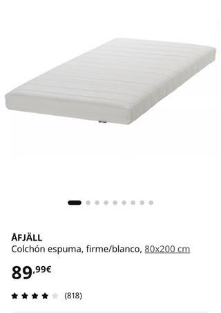 2 ÅFJÄLL Colchones espuma, firme/blanco, 80x200 cm