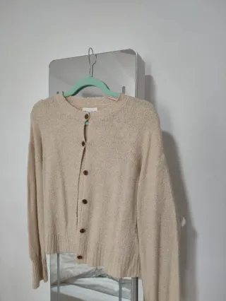 Chaqueta de punto beige