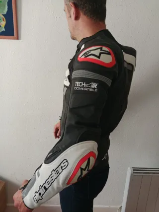 Chaqueta de cuero para moto Alpinestars.Tech-air.