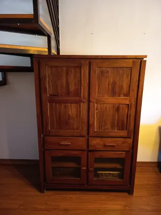 Mueble TV Banak Madera y Cristal