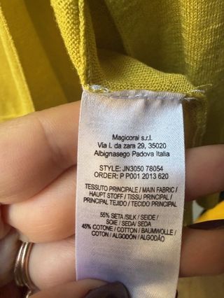 Cardigan Maliparmi senape seta cotone M nuovo