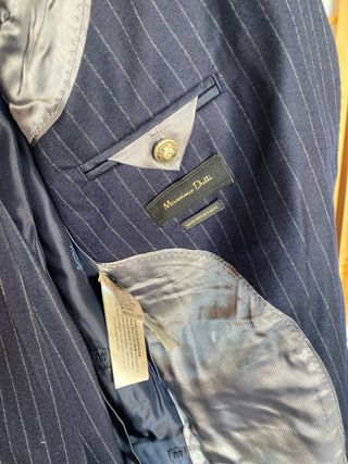 Traje de Chaqueta Lana Pinstripe Massimo Dutti