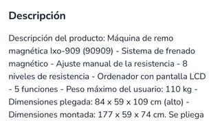 Máquina de Remo IXOSPORT Gris/Negra