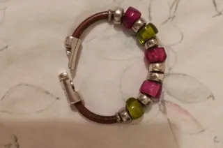Pulsera Pandora Cuero Marrón Cuentas