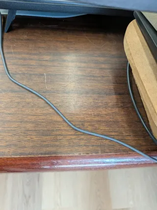 Mesa de despacho vintage de madera con cajonera