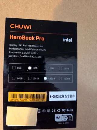 Portátil Chuwi Herobook Pro Intel Celeron