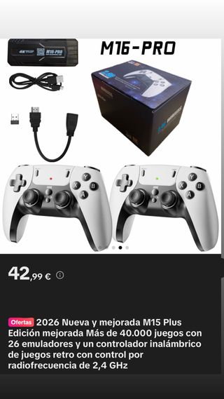 M16 PRO consola retro 2 mandos 40.000 juegos