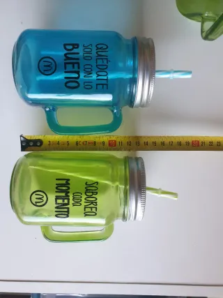 Set 6 Vasos Smoothie con Pajita