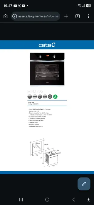 Horno Cata MHD705