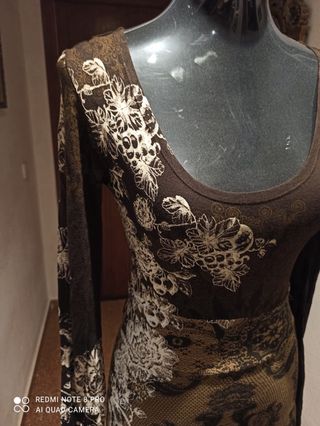 Vestido Desigual Marrón Multicolor