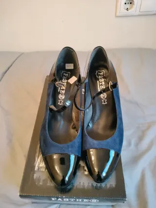 Zapatos de tacón Pasther T38 Azul y Negro