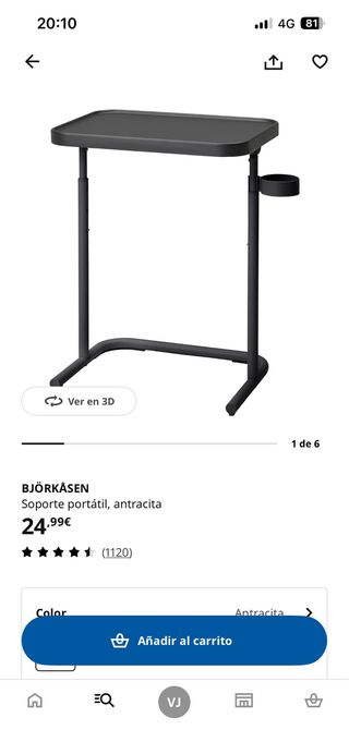Soporte portátil IKEA BJÖRKÄSEN negro
