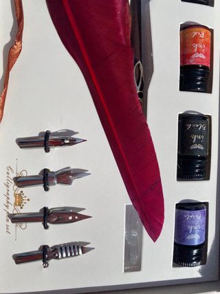 Set escritura pluma vintage con tintas